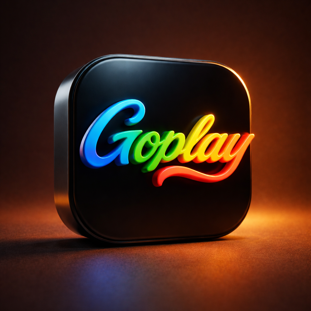 GoPlay APK colorful gaming logo with play button icon on Android app interface